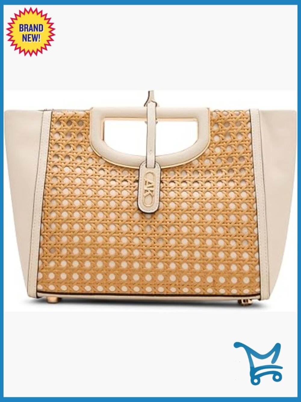 Small Satchel with Convertible Strap, Caning Cut-Out Design, Lightweight